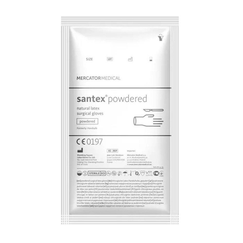Рукавички хірургічні латексні Mercator Santex Powdered Кремові 1 пара