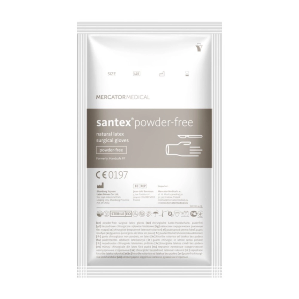 Рукавички хірургічні латексні Mercator Santex Powder-Free Кремові 1 пара