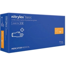 Рукавички нітрилові Mercator Nitrylex Basic Сині 100 шт