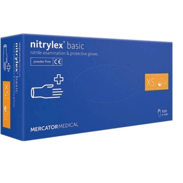 Рукавички нітрилові Mercator Nitrylex Basic Сині 100 шт