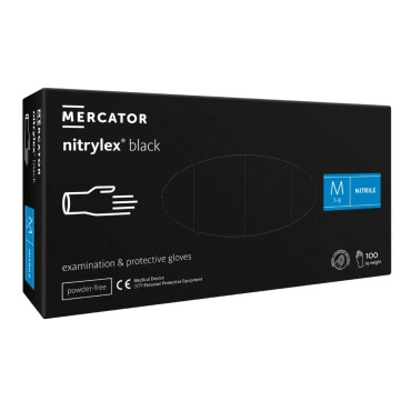 Рукавички нітрилові Mercator Nitrylex Black Чорні 100 шт