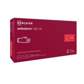 Рукавички латексні Mercator Ambulance High Risk підвищеної міцності Сині 50 шт