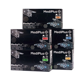 Рукавички нітрилові MediPlus BlackyPlus Light 3,5 г Чорні 100 шт