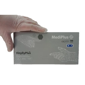 Рукавички вінілові MediPlus VinyllyPlus PF 4,5 г Прозорі 100 шт