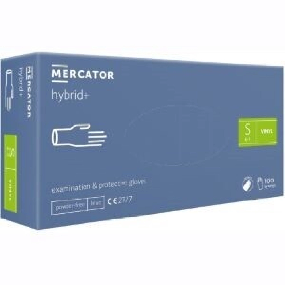 Рукавички Mercator Hybrid+ вініл нітрилові Блакитні 100 шт